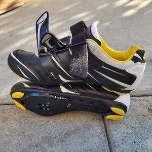 Tiebao Black and Yellow Cycling Shoes